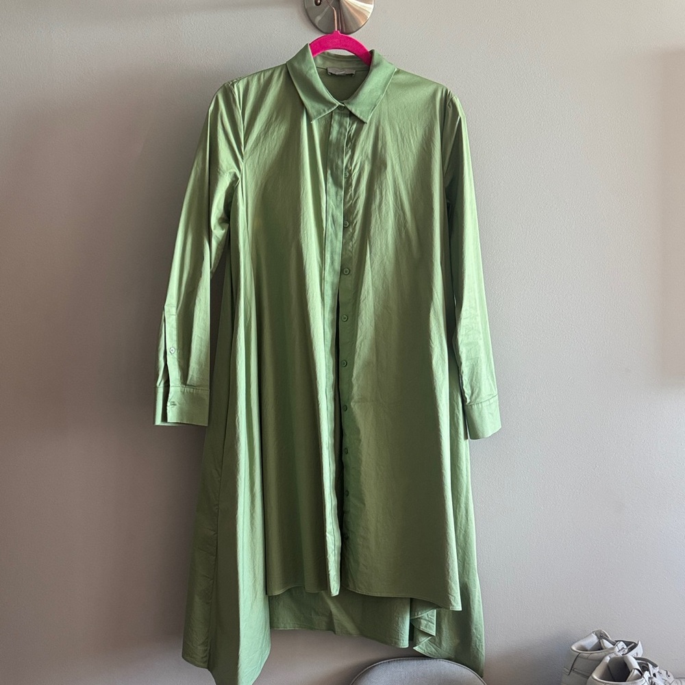 COS Light Green Polo-Style Collar Top